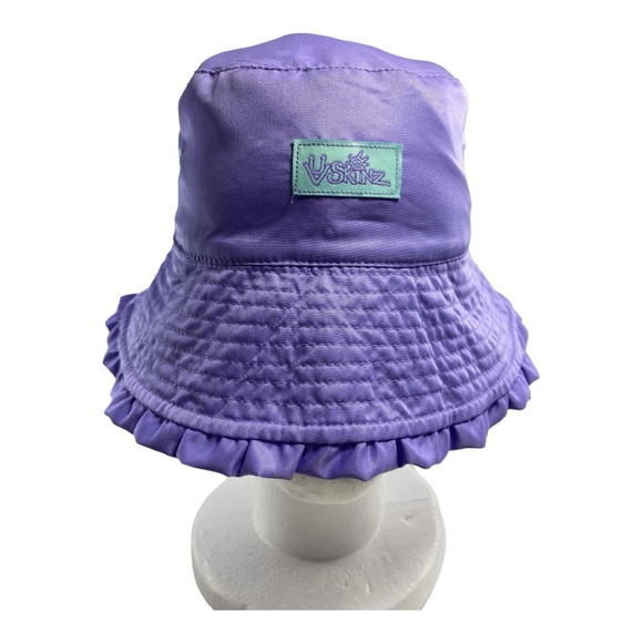 UV Skinz Floral Tropical Purple Sun Protection Kids Bucket Hat - Picture 5 of 8